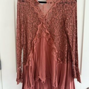 Zara Lace Blouse in Dusty Rose